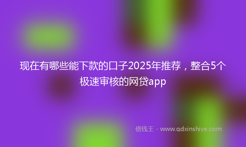 现在有哪些能下款的口子2025年推荐，整合5个极速审核的网贷app