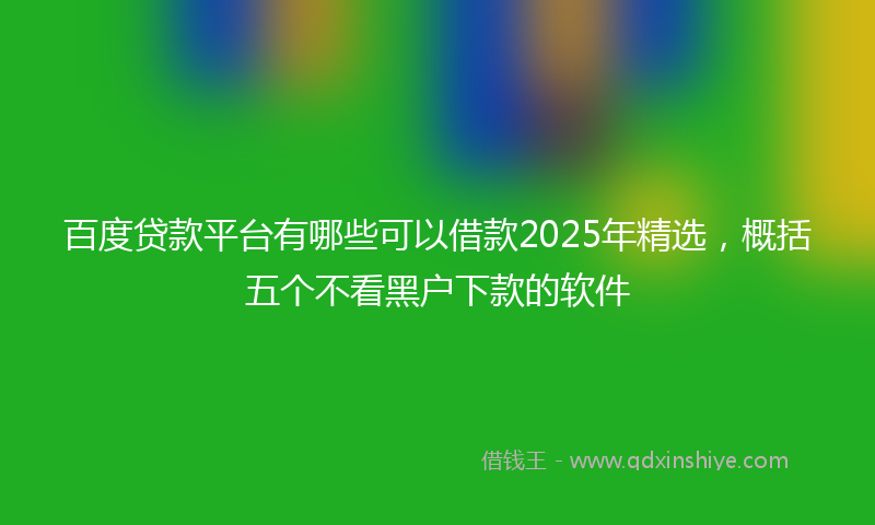 百度贷款平台有哪些可以借款2025年精选，概括五个不看黑户下款的软件