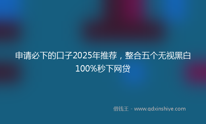 申请必下的口子2025年推荐，整合五个无视黑白100%秒下网贷