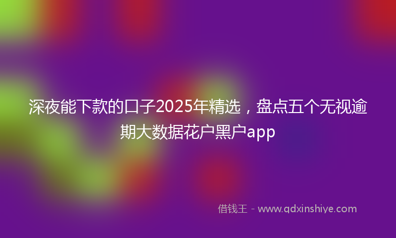 深夜能下款的口子2025年精选，盘点五个无视逾期大数据花户黑户app