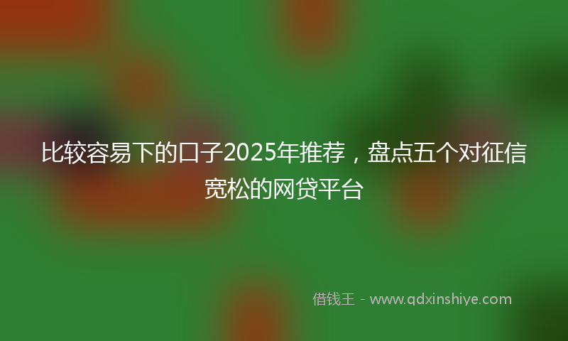 比较容易下的口子2025年推荐，盘点五个对征信宽松的网贷平台