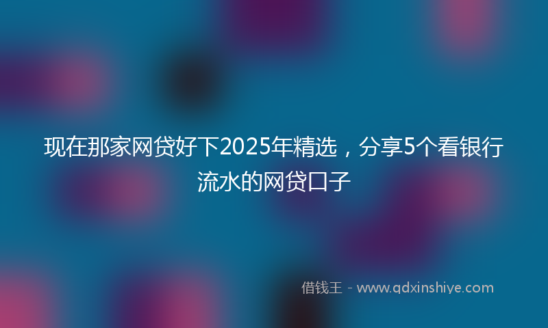 现在那家网贷好下2025年精选，分享5个看银行流水的网贷口子