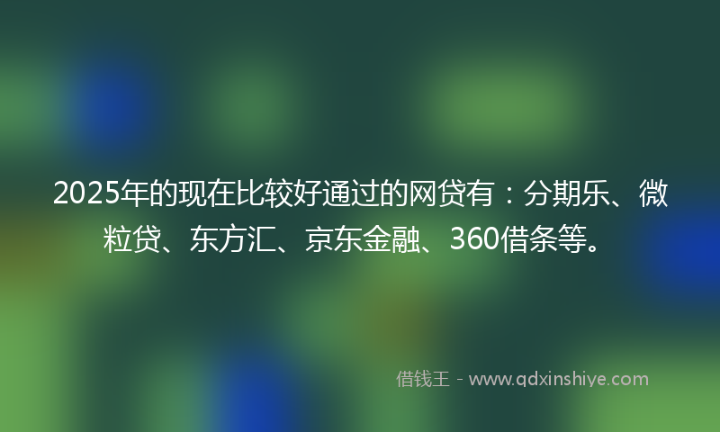 2025年的现在比较好通过的网贷有：分期乐、微粒贷、东方汇、京东金融、360借条等。