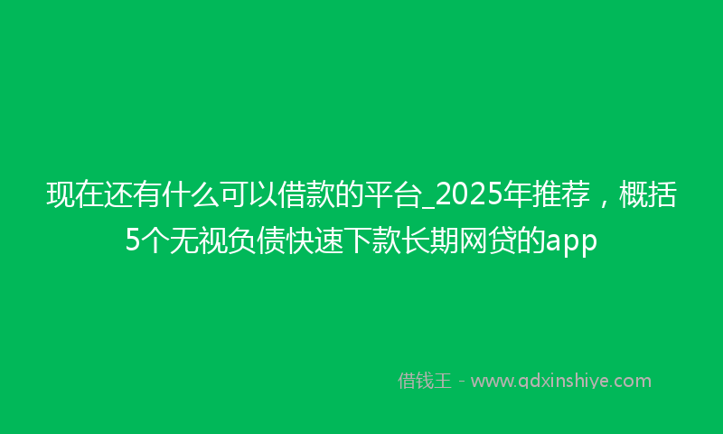 现在还有什么可以借款的平台_2025年推荐，概括5个无视负债快速下款长期网贷的app