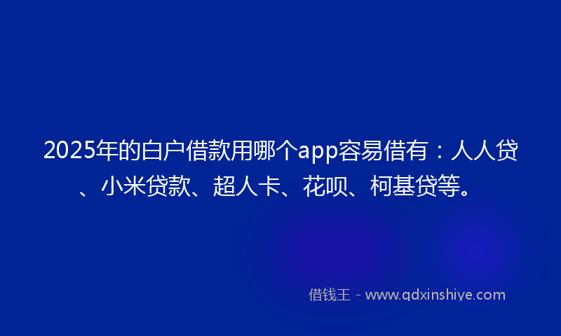 2025年的白户借款用哪个app容易借有：人人贷、小米贷款、超人卡、花呗、柯基贷等。