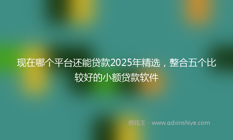 现在哪个平台还能贷款2025年精选，整合五个比较好的小额贷款软件