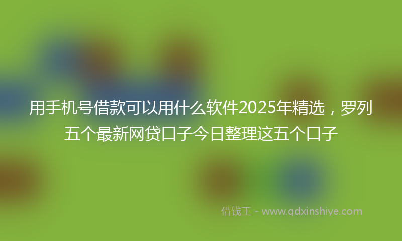 用手机号借款可以用什么软件2025年精选，罗列五个最新网贷口子今日整理这五个口子