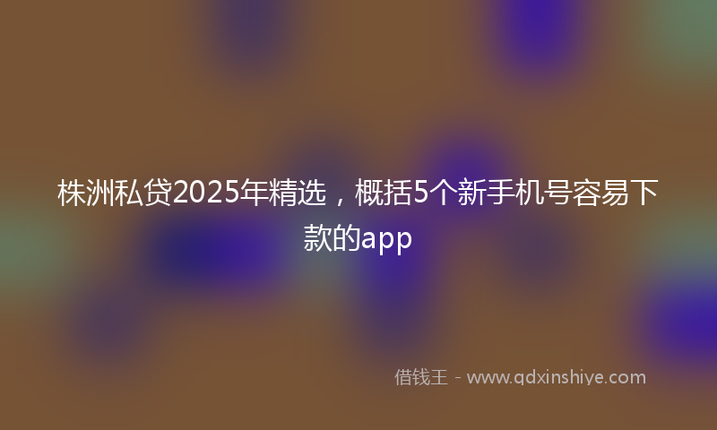 株洲私贷2025年精选,概括5个新手机号容易下款的app