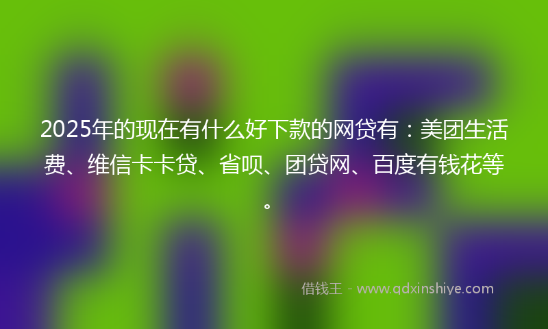 2025年的现在有什么好下款的网贷有：美团生活费、维信卡卡贷、省呗、团贷网、百度有钱花等。