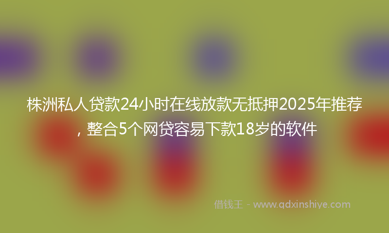 株洲私人贷款24小时在线放款无抵押2025年推荐，整合5个网贷容易下款18岁的软件