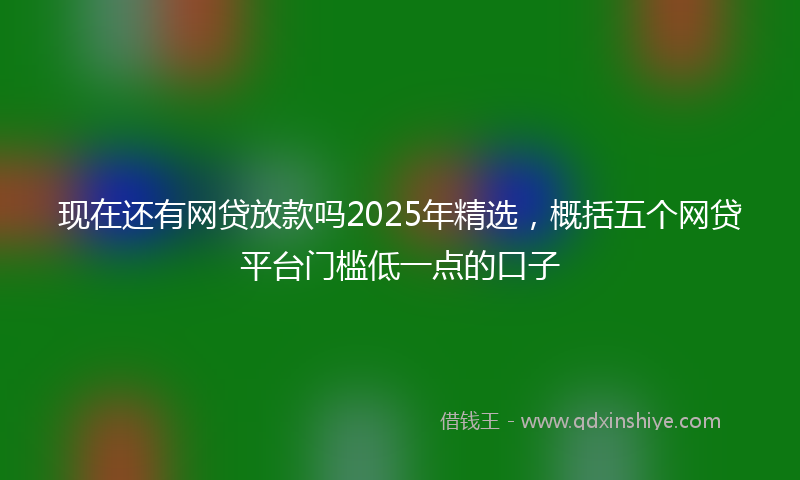 现在还有网贷放款吗2025年精选，概括五个网贷平台门槛低一点的口子