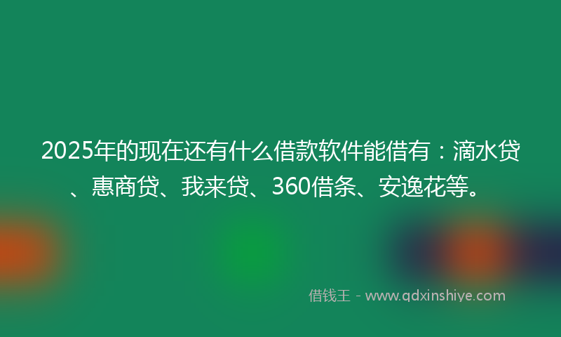 2025年的现在还有什么借款软件能借有：滴水贷、惠商贷、我来贷、360借条、安逸花等。