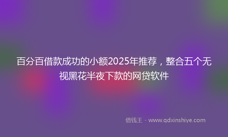 百分百借款成功的小额2025年推荐，整合五个无视黑花半夜下款的网贷软件