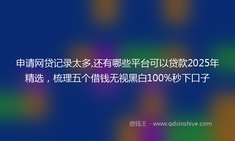 申请网贷记录太多,还有哪些平台可以贷款2025年精选，梳理五个借钱无视黑白100%秒下口子