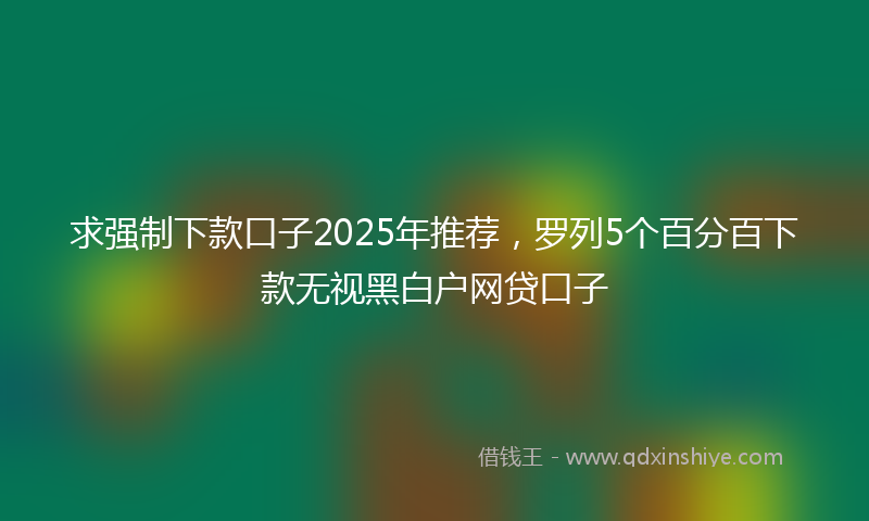 求强制下款口子2025年推荐，罗列5个百分百下款无视黑白户网贷口子