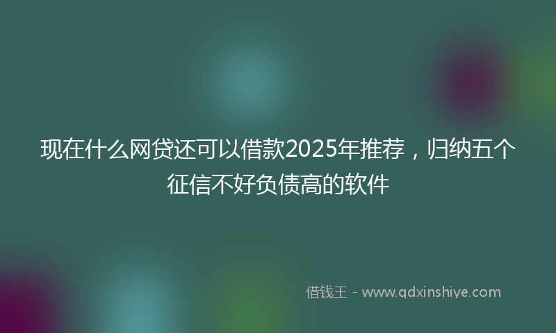 现在什么网贷还可以借款2025年推荐，归纳五个征信不好负债高的软件