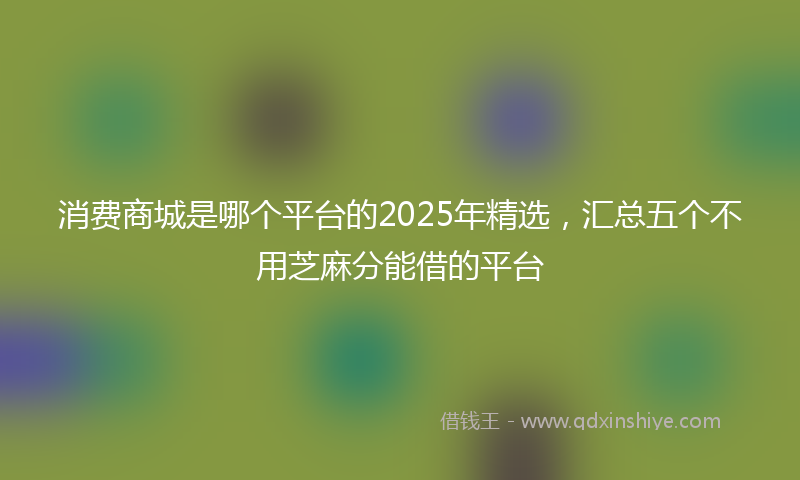 消费商城是哪个平台的2025年精选，汇总五个不用芝麻分能借的平台
