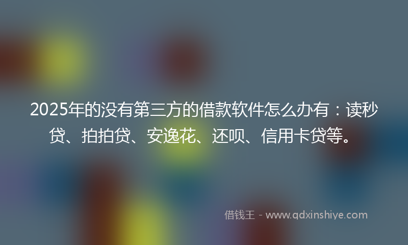 2025年的没有第三方的借款软件怎么办有：读秒贷、拍拍贷、安逸花、还呗、信用卡贷等。