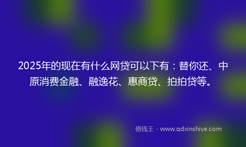 2025年的现在有什么网贷可以下有：替你还、中原消费金融、融逸花、惠商贷、拍拍贷等。