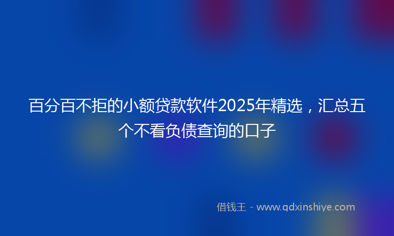 百分百不拒的小额贷款软件2025年精选，汇总五个不看负债查询的口子