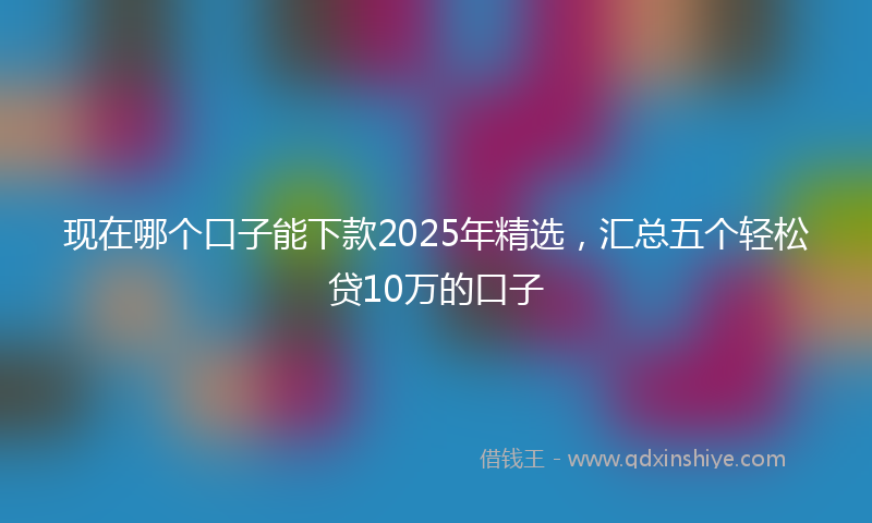 现在哪个口子能下款2025年精选，汇总五个轻松贷10万的口子