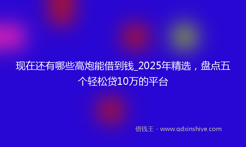 现在还有哪些高炮能借到钱_2025年精选，盘点五个轻松贷10万的平台
