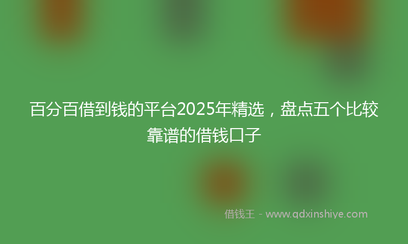 百分百借到钱的平台2025年精选，盘点五个比较靠谱的借钱口子
