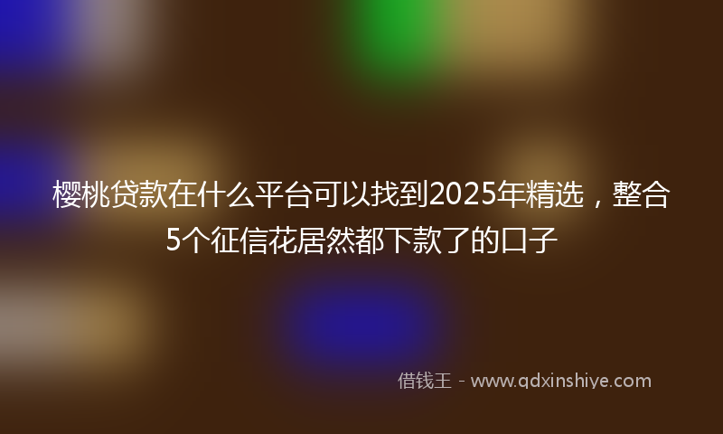 樱桃贷款在什么平台可以找到2025年精选，整合5个征信花居然都下款了的口子