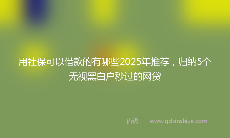 用社保可以借款的有哪些2025年推荐，归纳5个无视黑白户秒过的网贷