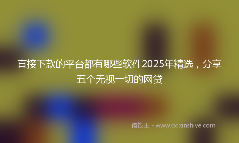 直接下款的平台都有哪些软件2025年精选，分享五个无视一切的网贷