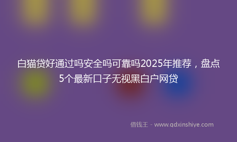 白猫贷好通过吗安全吗可靠吗2025年推荐，盘点5个最新口子无视黑白户网贷