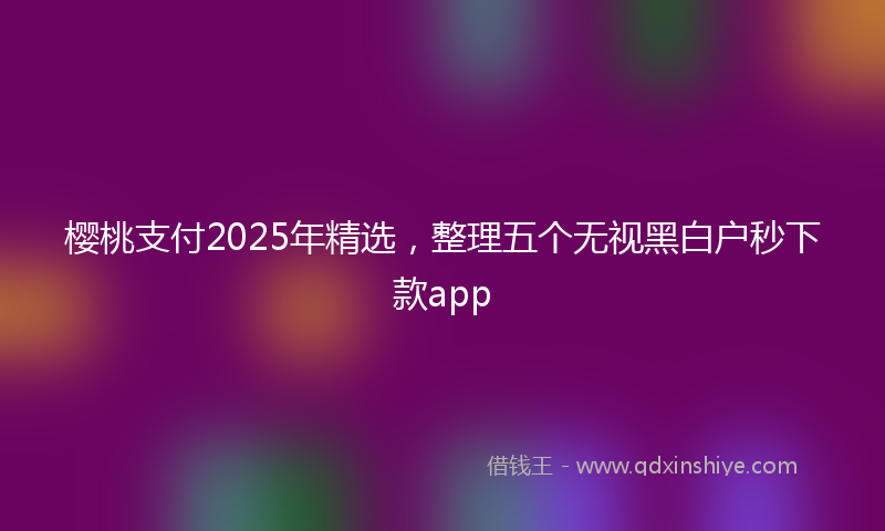 樱桃支付2025年精选，整理五个无视黑白户秒下款app