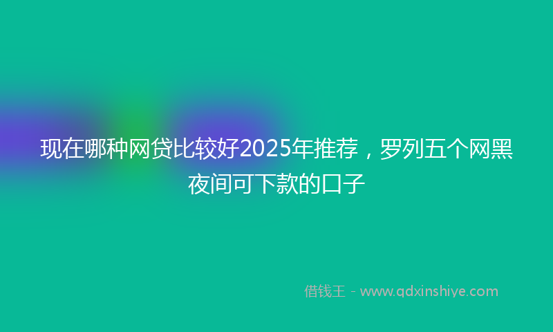 现在哪种网贷比较好2025年推荐,罗列五个网黑夜间可下款的口子