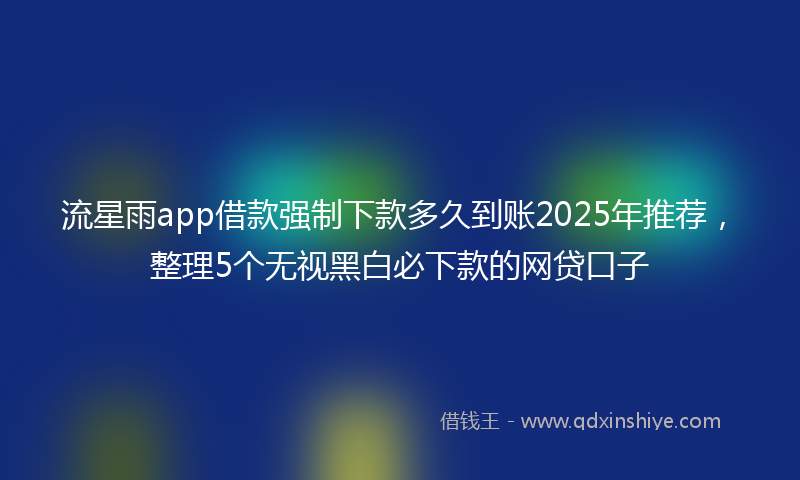 流星雨app借款强制下款多久到账2025年推荐，整理5个无视黑白必下款的网贷口子