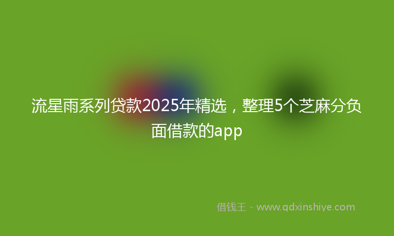 流星雨系列贷款2025年精选，整理5个芝麻分负面借款的app