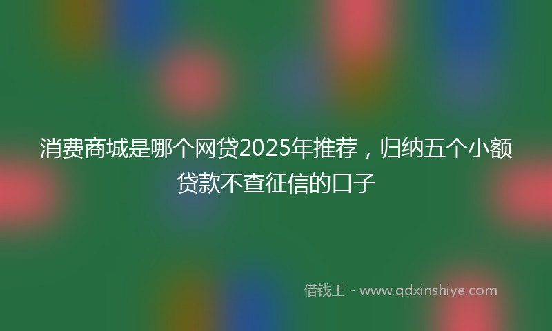 消费商城是哪个网贷2025年推荐，归纳五个小额贷款不查征信的口子