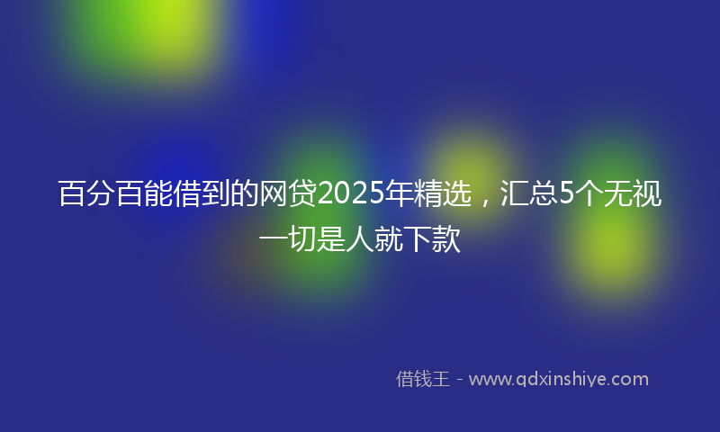 百分百能借到的网贷2025年精选，汇总5个无视一切是人就下款