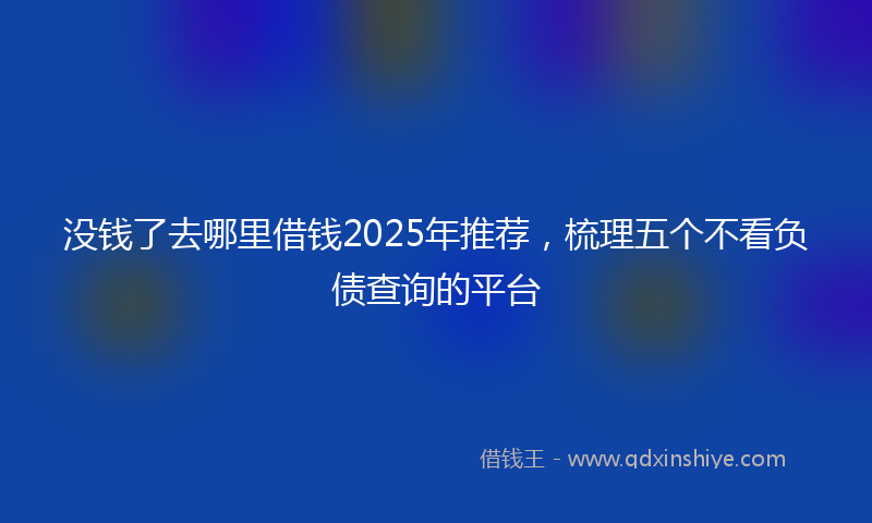 没钱了去哪里借钱2025年推荐，梳理五个不看负债查询的平台