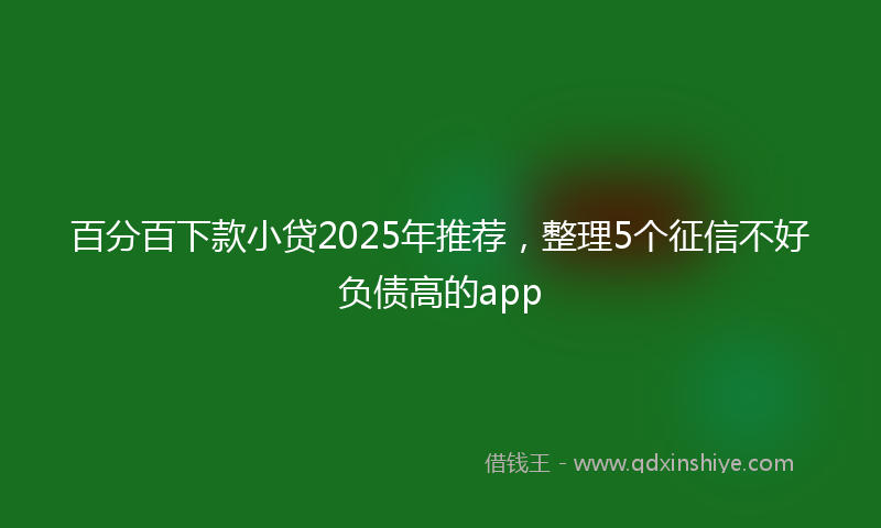 百分百下款小贷2025年推荐,整理5个征信不好负债高的app