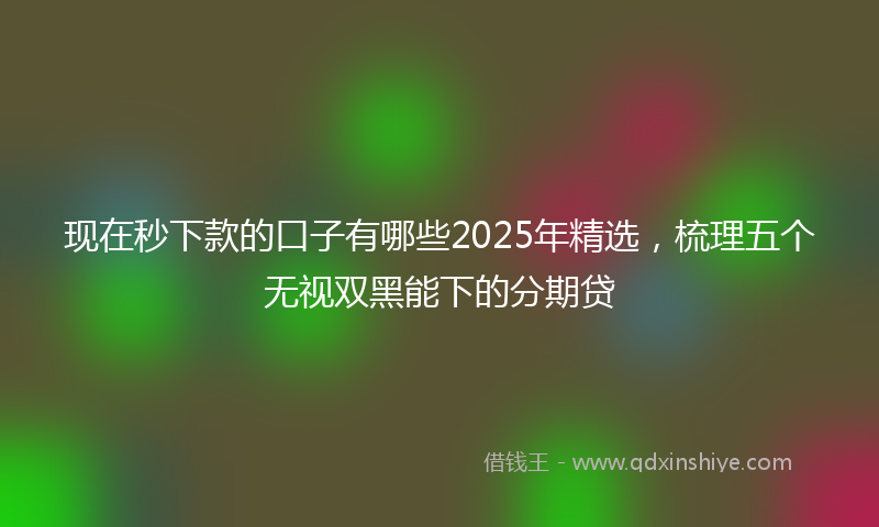现在秒下款的口子有哪些2025年精选，梳理五个无视双黑能下的分期贷