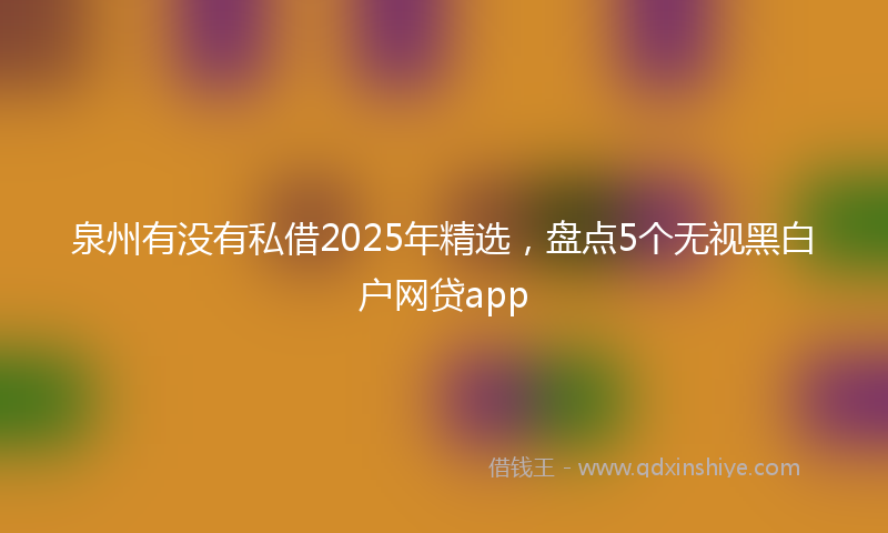 泉州有没有私借2025年精选，盘点5个无视黑白户网贷app