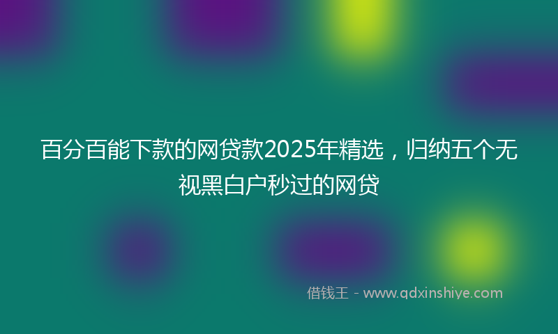 百分百能下款的网贷款2025年精选，归纳五个无视黑白户秒过的网贷