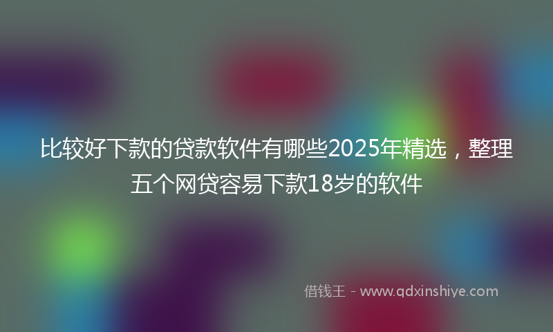 比较好下款的贷款软件有哪些2025年精选，整理五个网贷容易下款18岁的软件