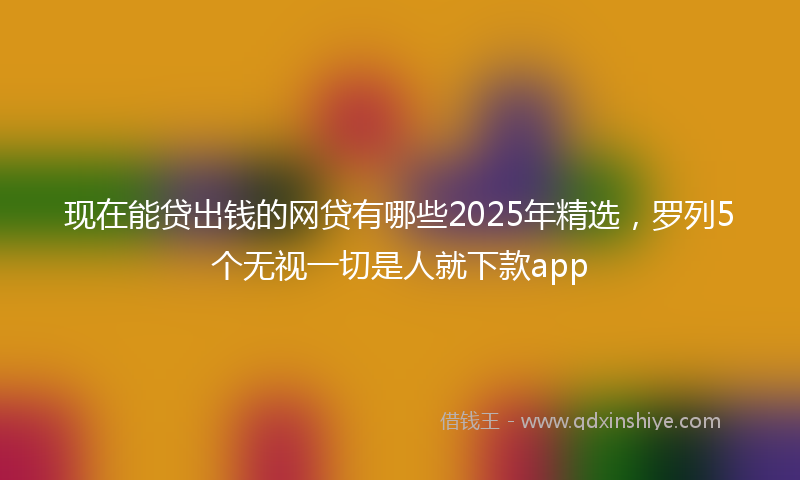 现在能贷出钱的网贷有哪些2025年精选，罗列5个无视一切是人就下款app