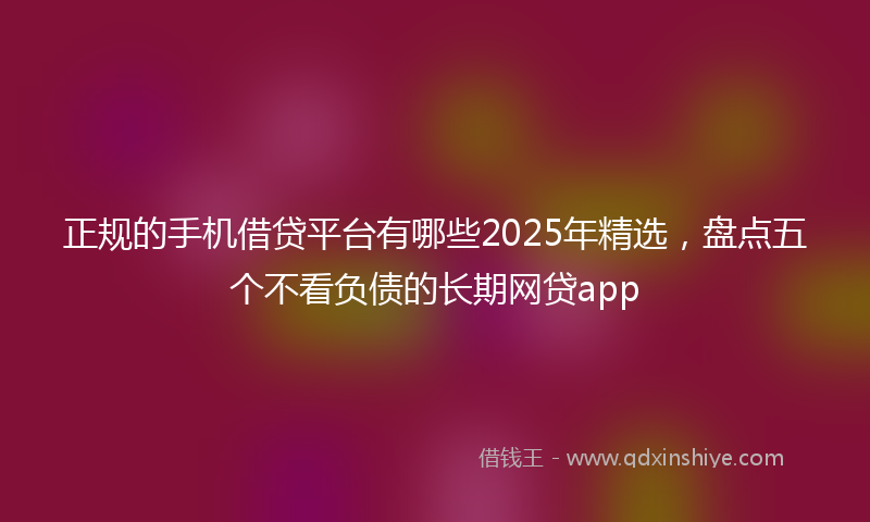 正规的手机借贷平台有哪些2025年精选，盘点五个不看负债的长期网贷app