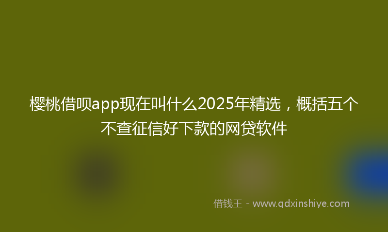 樱桃借呗app现在叫什么2025年精选，概括五个不查征信好下款的网贷软件