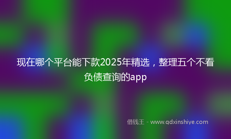 现在哪个平台能下款2025年精选，整理五个不看负债查询的app