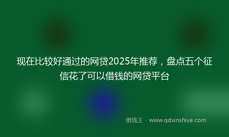 现在比较好通过的网贷2025年推荐，盘点五个征信花了可以借钱的网贷平台
