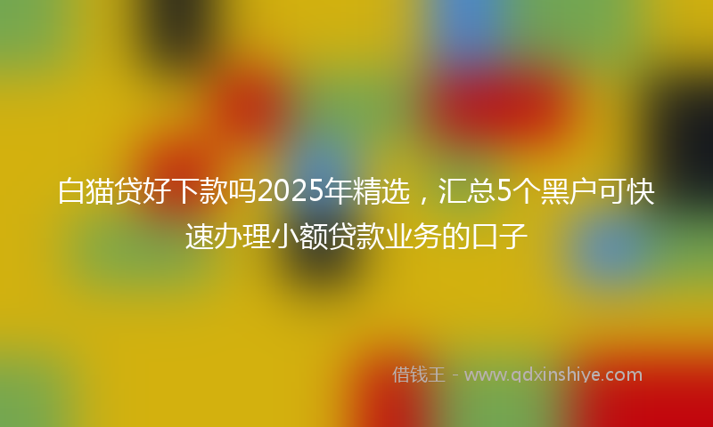 白猫贷好下款吗2025年精选，汇总5个黑户可快速办理小额贷款业务的口子
