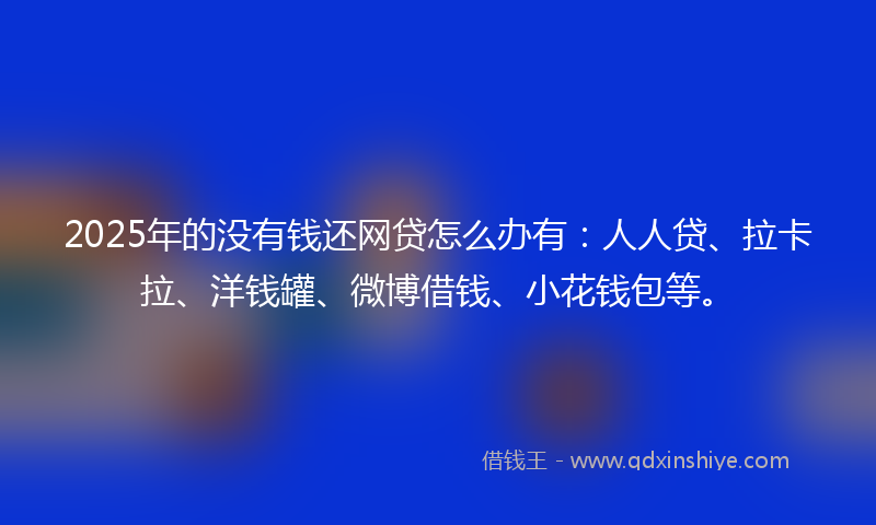 2025年的没有钱还网贷怎么办有：人人贷、拉卡拉、洋钱罐、微博借钱、小花钱包等。